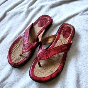 Boc Born Concept sandals red snake print US 7